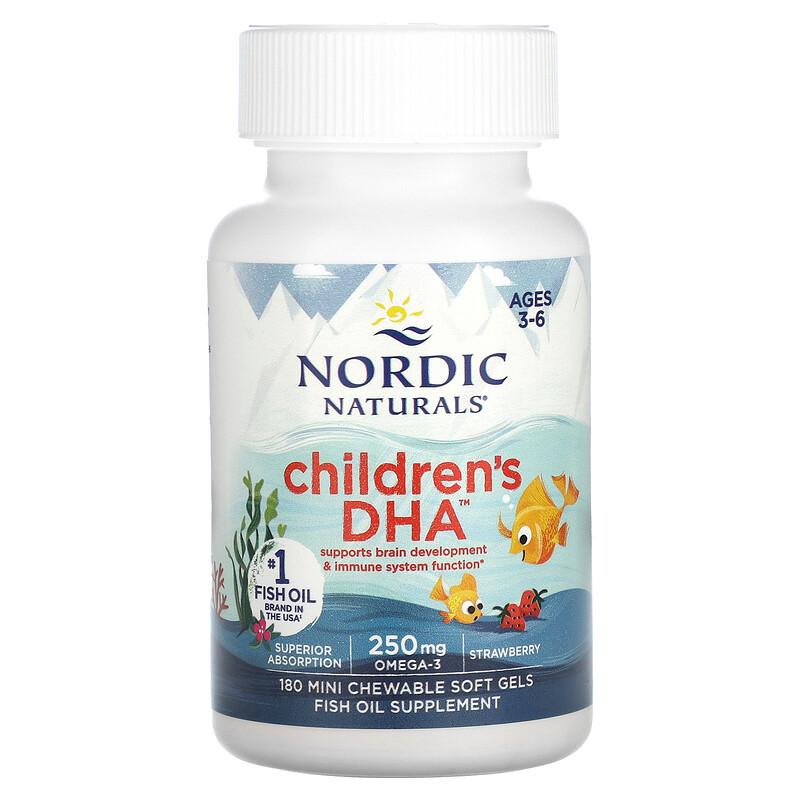 Children's DHA, Ages 3-6, Strawberry, 180 Mini Chewable Soft Gels