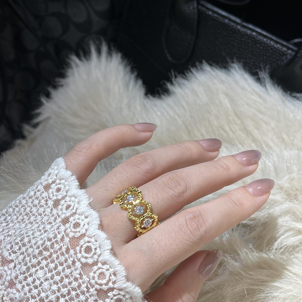 Versa Jewelry Итальянский Двор Матовое Ажурное Открытое Кольцо Женское Знаменитость Указательный Палец