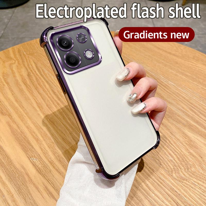 Чехол для Xiaomi Redmi Note 13 Pro 4G Чехол для телефона Xiaomi Poco M6 Pro 4G Блестящий блестящий силиконовый объектив камеры Мягкая задняя крышка