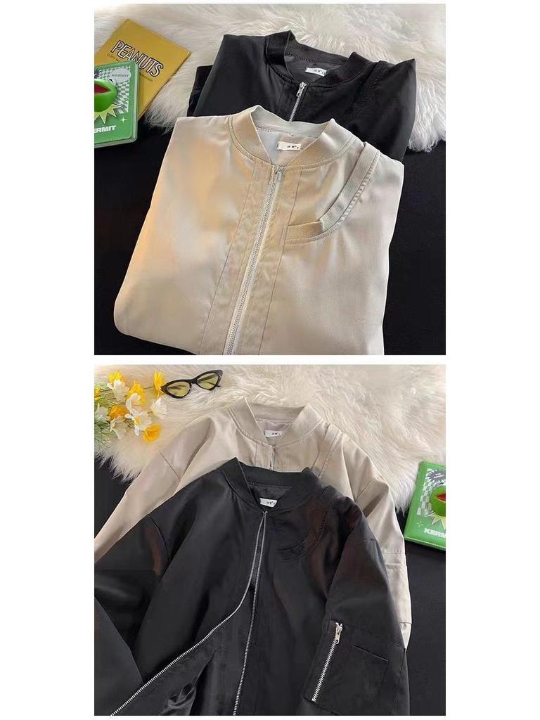 Унисекс Модная Серая Бомбер-куртка в стиле Харадзюку для Пар