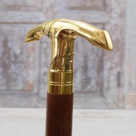 Brass Walking Stick Anchor Cane Gift for Grandfather Father Aluminium Sailor Cane Art Deco Style