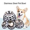 Миска для собаки с принтом, цельная нескользящая поверхность, гладкая, легко чистящаяся, домашний аксессуар из нержавеющей стали