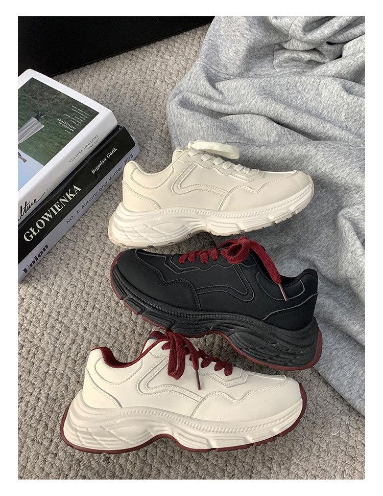 Показывая маленькие ноги и увеличивая рост, папины кроссовки и женские новинки осени и зимы 2025 года, нишевый ретро стиль Гонконга, на толстой подошве, с цветными вставками ru