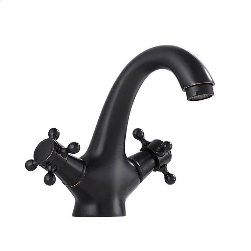 Dual Handles Antique Basin Faucet Hot and Cold Water Crane Bronze Sink Faucet Bathroom Vintage Mixers Taps Gold