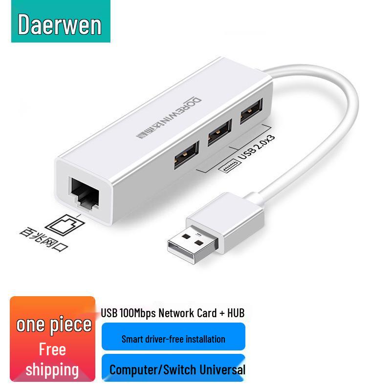 Darenwen Wired Network Adapter for Laptop/Desktop: External Gigabit Ethernet Converter