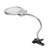 LED Illuminating Magnifier with Clamp Optical Lens Adjustment Hose Magnifying Glass with 2 LEDs for 