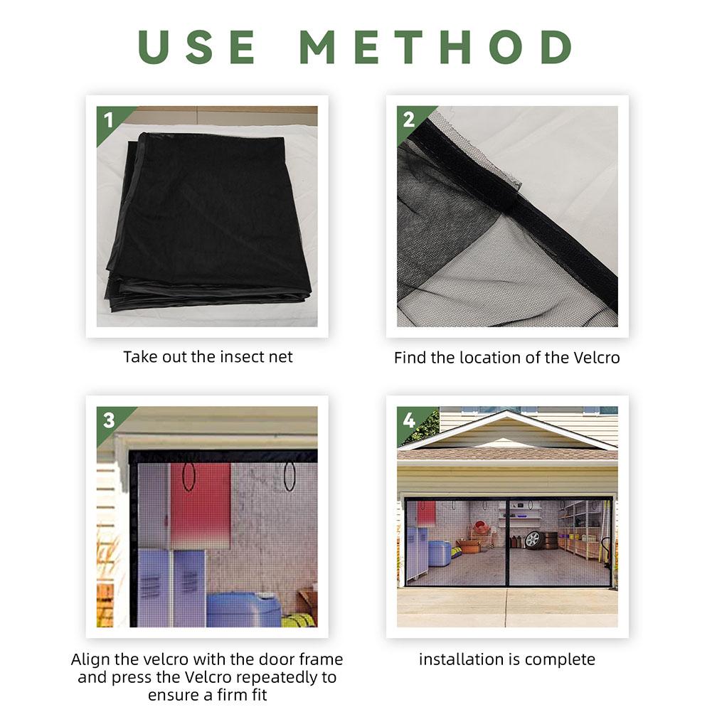2x4M 1/2/3шт Бесшовная гаражная сетка от насекомых Выдвижная штора для гаражных ворот Москитная сетка Защита от мух и насекомых Летние принадлежности