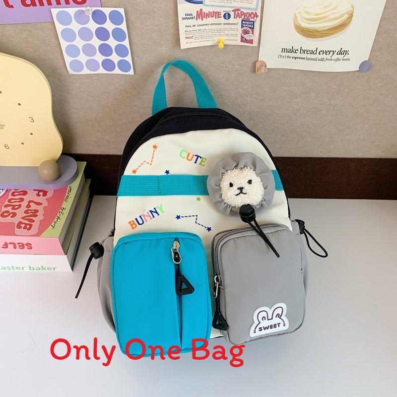 Kids Cartoon Cute Letter Embroidered School Backpack With Breathable Nylon