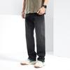 New Spring and Summer Men's Loose Straight American High Street Stretch Black Jeans