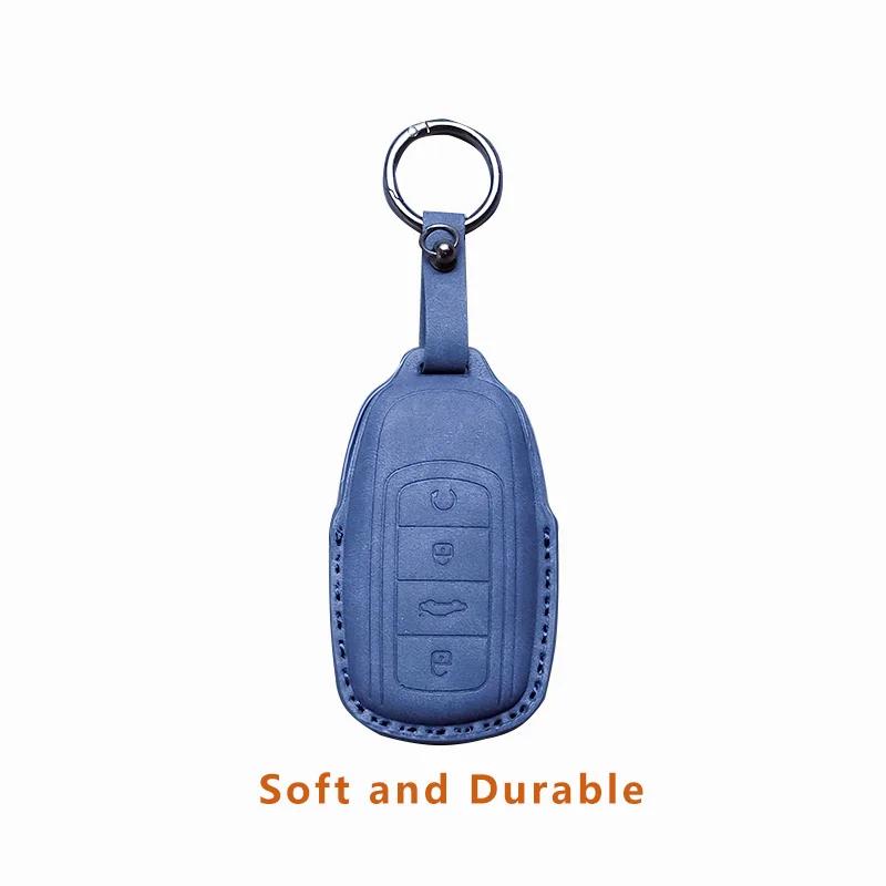 Car Smart Key Case Cover For Chery Jaecco 7 Omoda 5 C5 E5 Arrizo 5 Plus Leather Keychain Shell Anti-fall Durable Accessories