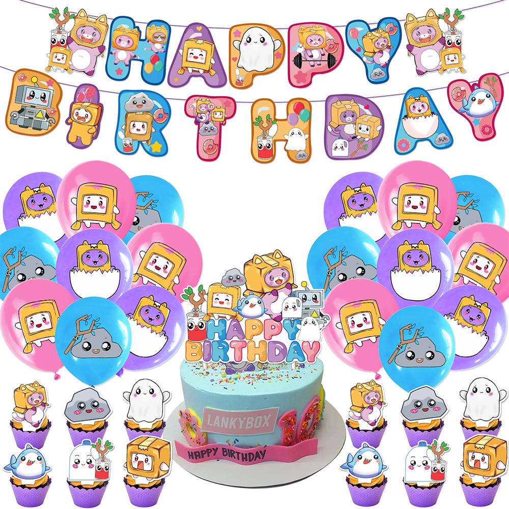 L-a-n-k-y-b-o-x Birthday Decorations Includes Banner, Balloons, Cake Toppers