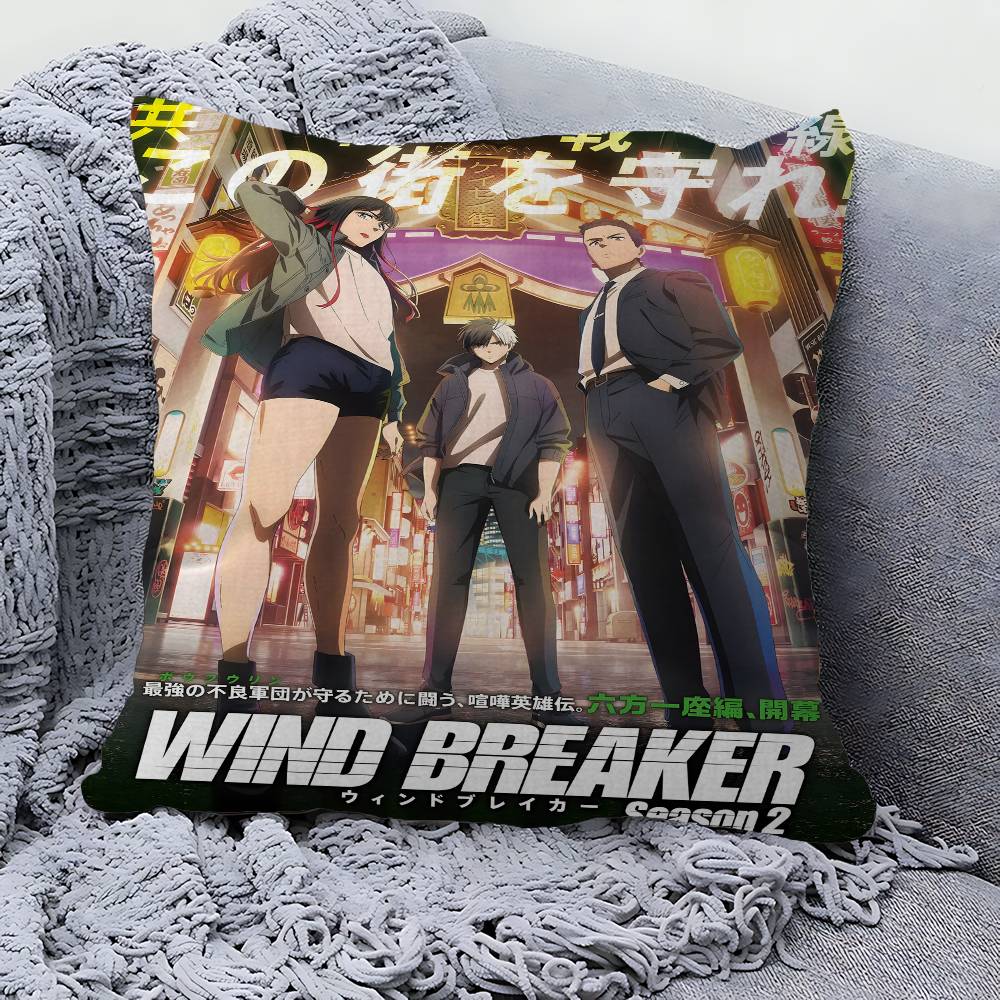 Чехол на подушку с аниме-принтом WIND BREAKER для спальни и гостиной, декоративный чехол на диванную подушку