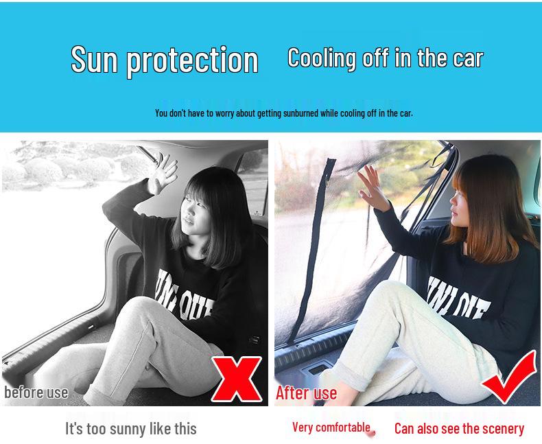 Автомобильная сетка-шторка от насекомых и солнца для задней двери и двери багажника