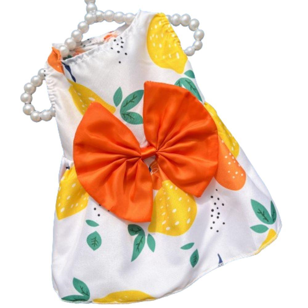 Cute Cat Dog Dress Floral Printed Pet Skirt Cat Costume Puppy Princess Skirt  Poodle