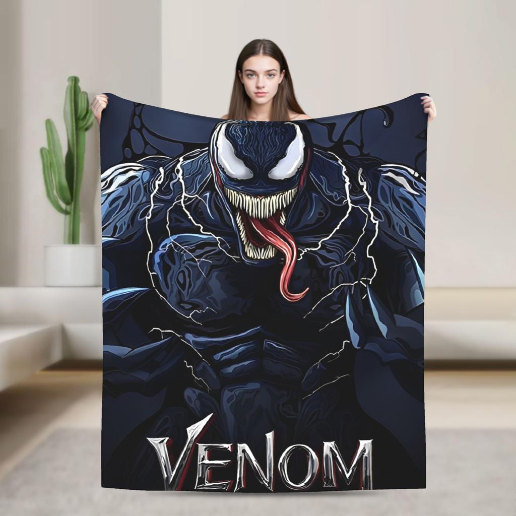 Venom cartoon Blanket  Travel Office Flannel Throw Blanket For Couch Chair Sofa Bed Soft Design Quality Bedspread Gift