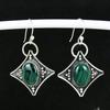 Серьги из натурального малахита, старинные серьги из стерлингового серебра 925 пробы, серьги-подвески из серебра в стиле бохо, подарки для вечеринок, подарки для нее