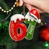 Рождественская подвеска в полоску, номер 6 7, шарм, 2D акриловая подвеска для подвешивания, праздничное украшение для вечеринки, дома, праздничного настроения