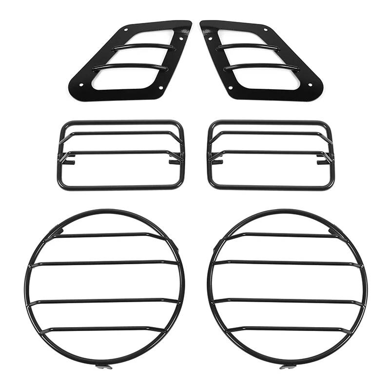 SHINEKA Front Turn Signal Lamp/Headlight/Wheel Eyebrow Light Protection Guard Decoration Cover for Jeep Wrangler TJ 1997-2006