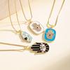 Nidin Fashion Necklace Lucky Hamsa Hand Evil Eye Pendant For Women Men Colorful Enamel Turkish Protection Amulet Jewelry Gifts
