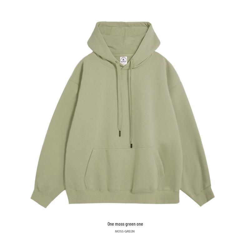 Unisex Drop Shoulder Solid Color Hoodie Pullover - Spring & Autumn Long Sleeve Sweatshirt