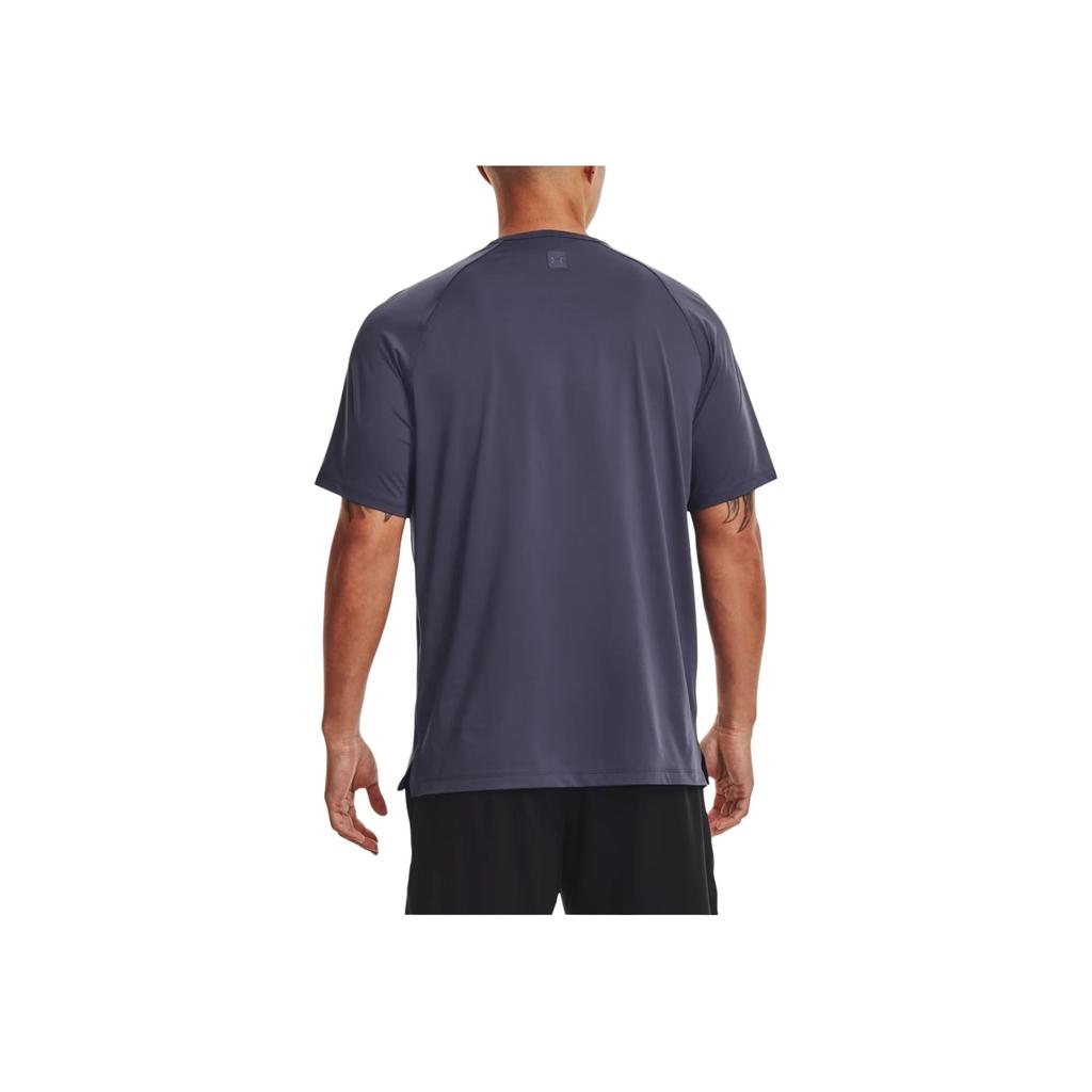 Under Armour Solid Color Crew Neck Casual Pullover Sports Short Sleeve T-Shirt Men Tops Purple 1373728-558