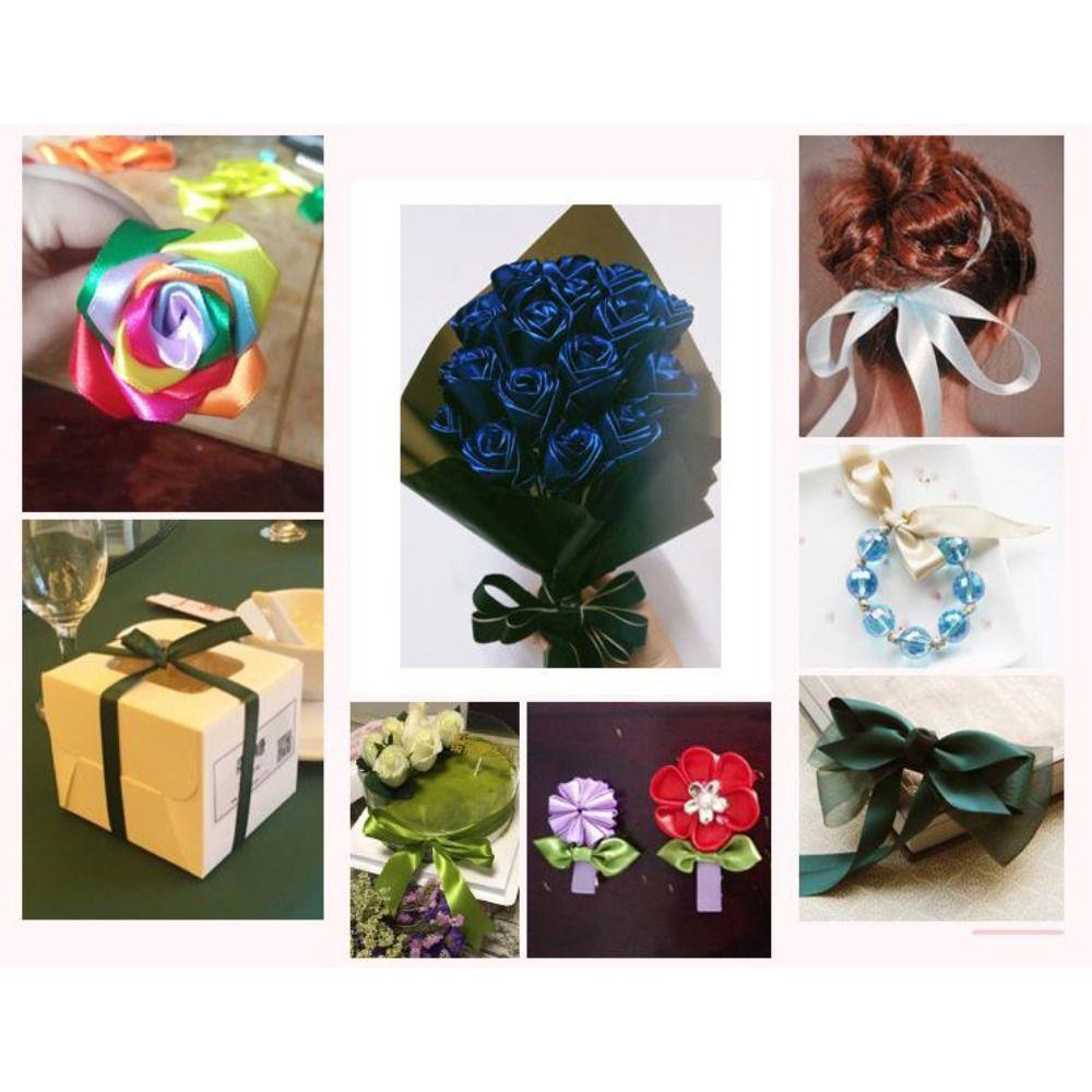 22 метра сплошных шелковых атласных лент для поделок, бантов, подарочных упаковочных лент, свадебных украшений
