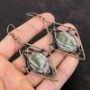 Серьги Pinolith Jasper Медная проволока Серьги в обертке Ювелирные изделия из драгоценных камней Дизайнерские серьги ручной работы Pinolith Jasper Медные украшения Подарки для мамы