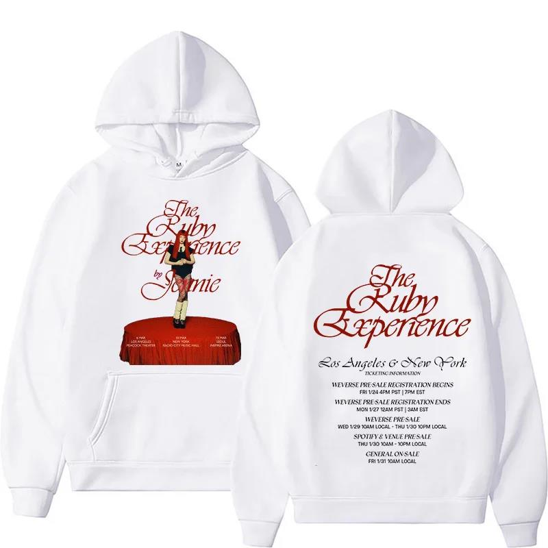 2026 The Ruby Experience Graphic Hoodie Singer Tour Front Back Print Casual Long Sleeve Unisex Oversized Streetwear Pullover Hooded Sweatshirt