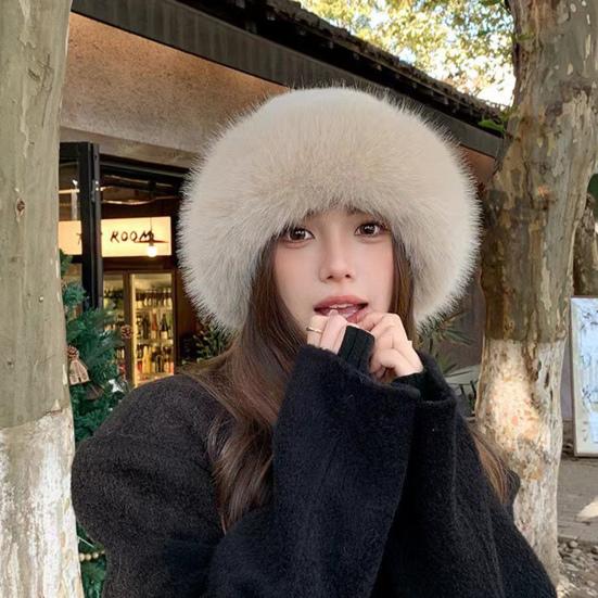Женская зимняя шапка из искусственного меха, толстая, теплая, сохраняющая тепло, однотонная, рыболовная шапка для катания на лыжах, велоспорта, головной убор