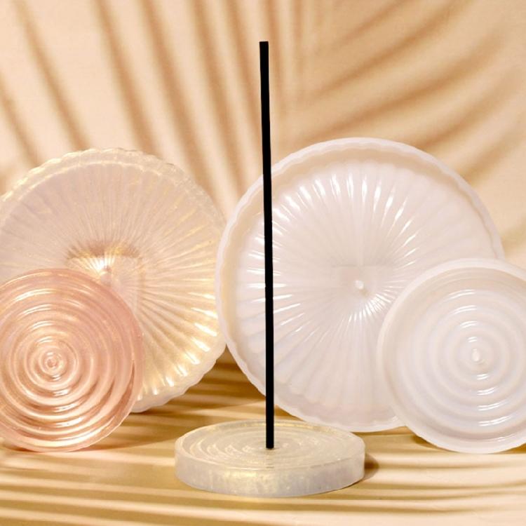 Crystal Epoxy Mold Incense Stick Holder Resin Molds Round Jewelry Tray Mold