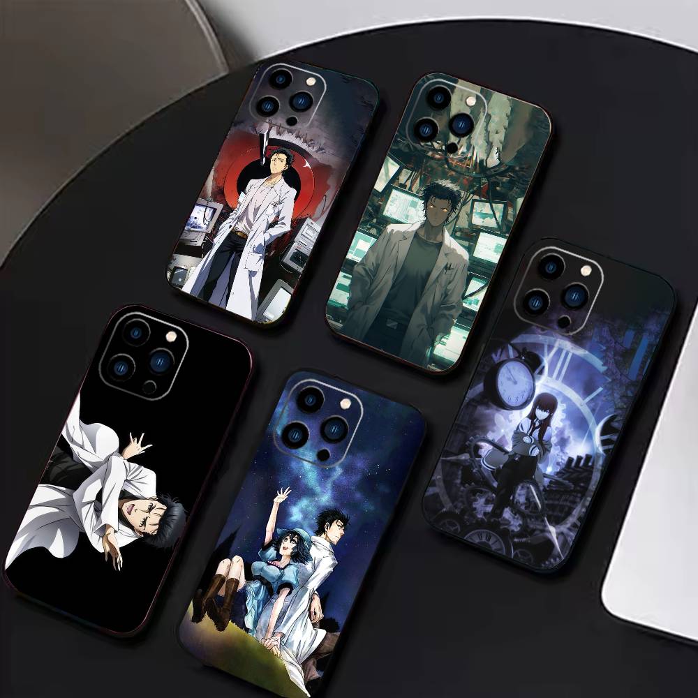 STEINS GATE F-Ринтаро О-Окабэ Чехол для телефона для iPhone 16,15,14,13,12,17,Pro Max,Plus Силиконовый Черный Чехол