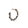 Chanel Кожаные серьги с металлической инкрустацией для женщин