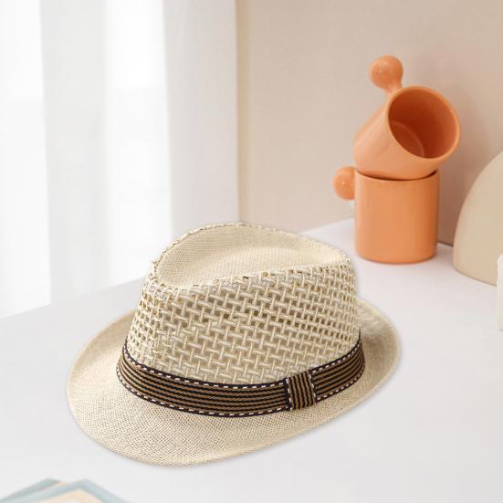 Summer Straw Sun Hat Breathable Woven Material UV Protection Hat with Wide Brim Versatile Summer Accessory