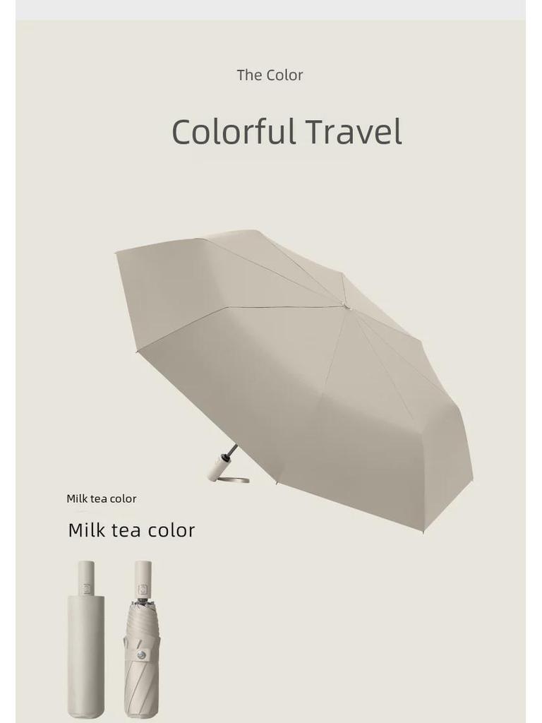 Retro Style Auto-Fold Umbrella: UV Protection for Women and Men, Perfect for Sun and Rain.