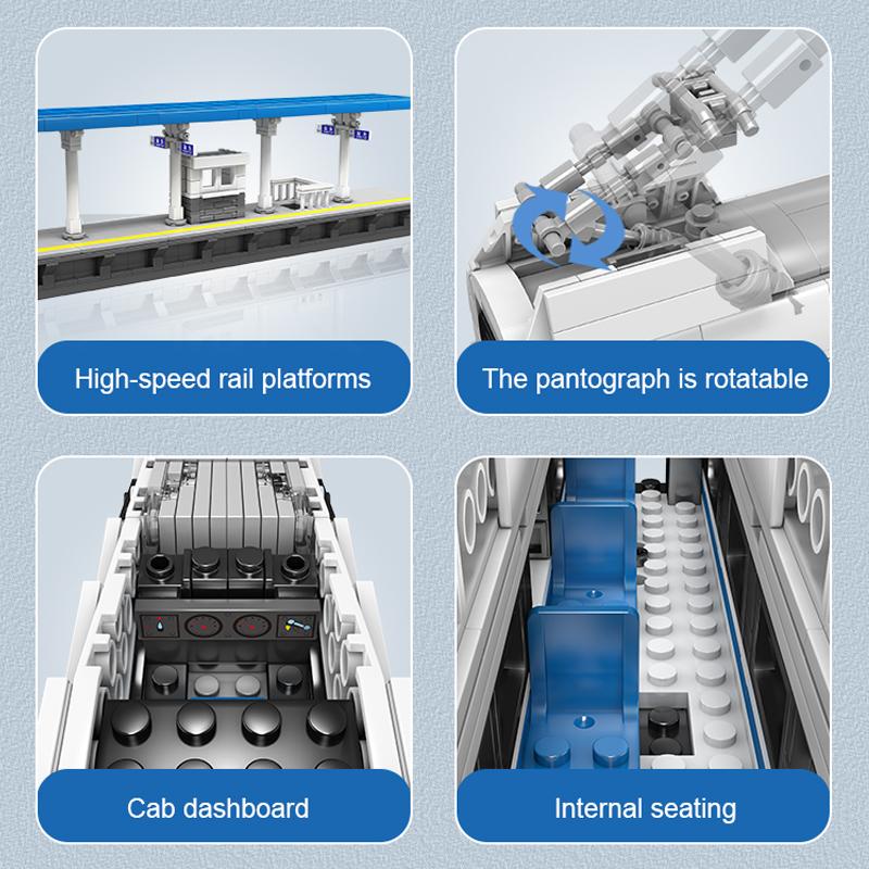 MOULD KING 12021 CRH Train Building Block Technical RC Electric Railway Track Kids Bricks Toys Christmas Gifts Birthday Present