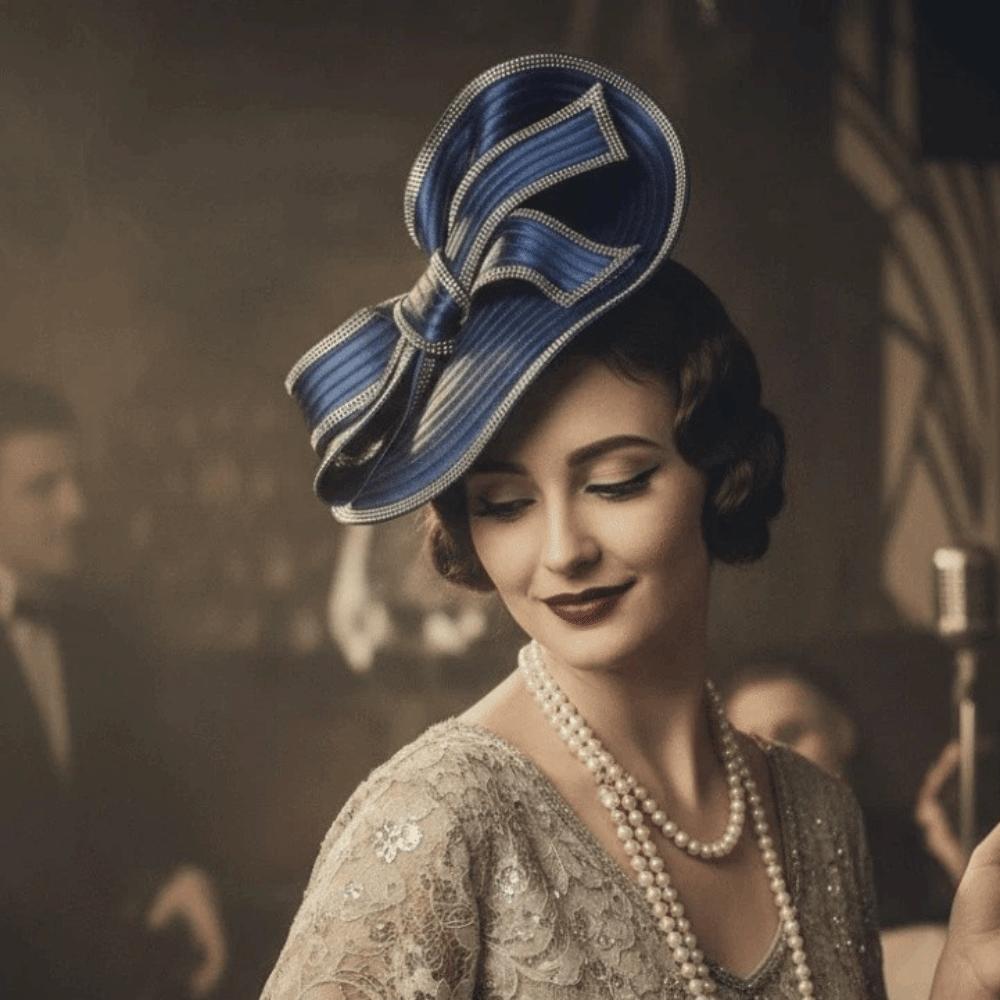 Retro Exquisite Vintage Fascinator Hat Elegant Bowknot Hair Band Bride Headdress Top Hat Sweet Masquerade Hair Band Photography