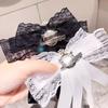 Новые черные запонки для воротника рубашки-бабочки, хрустальные броши-бантики из ленты для женщин, аксессуары для галстука для свадебной вечеринки