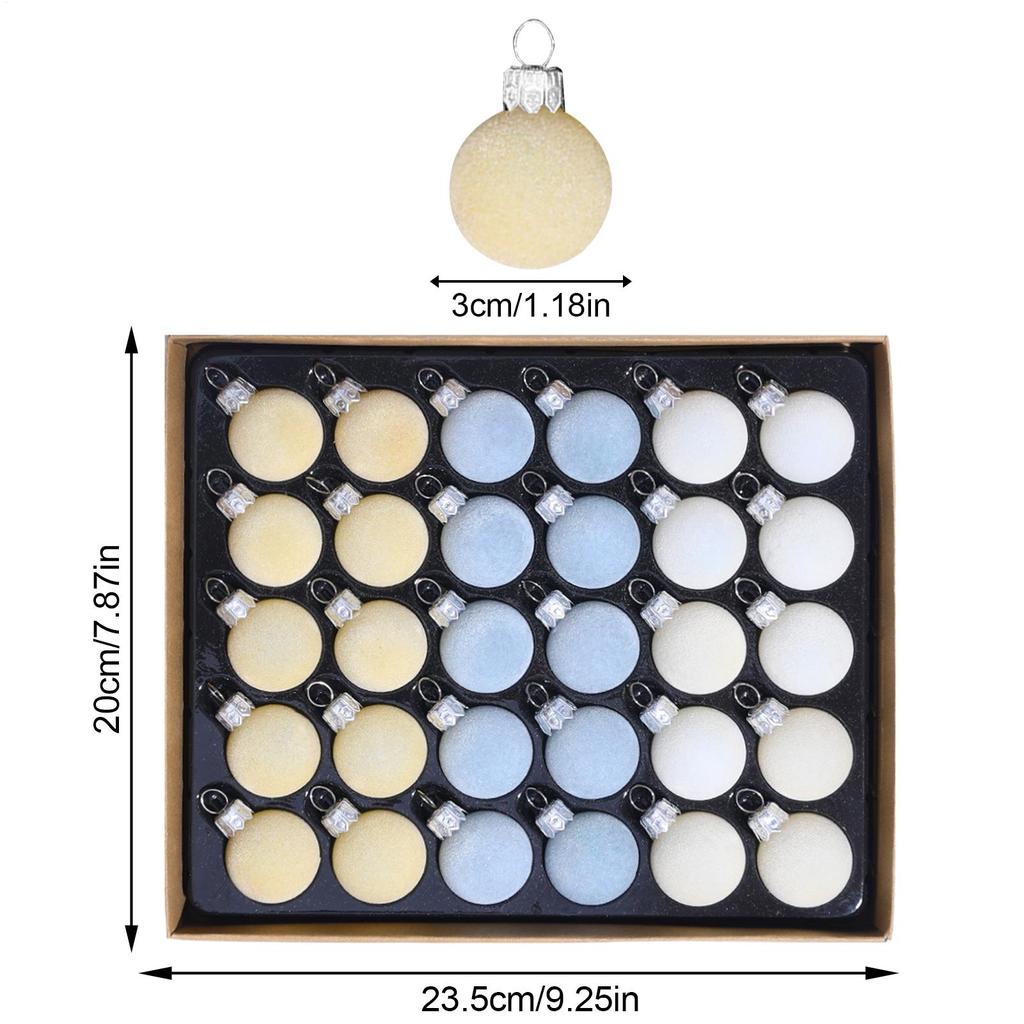 30 шаров для елки, украшения, 3 см, маленькие, плюшевые, с флоком, набор, подвесные украшения для елки, для праздника