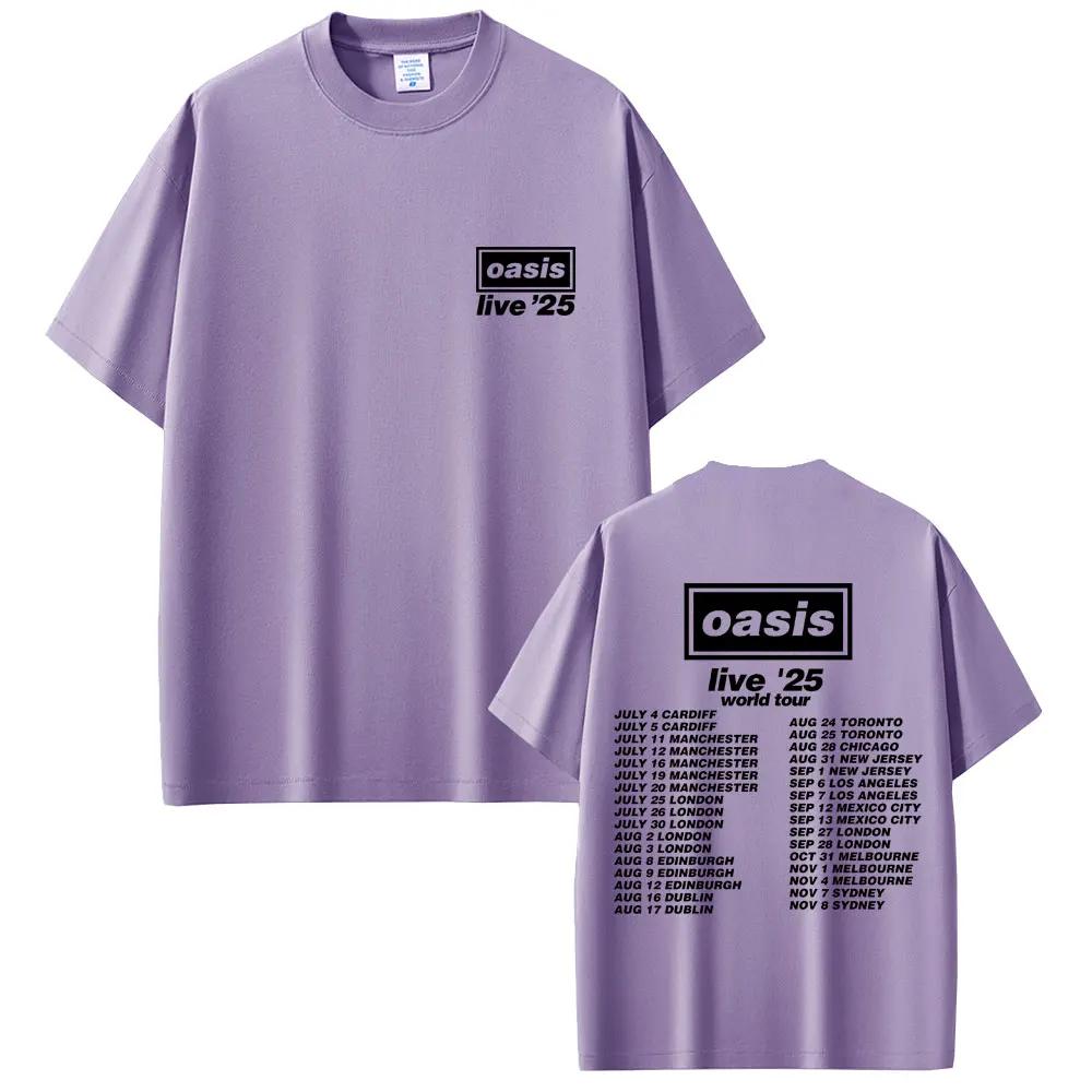 O-Oasis Live 25 Tour T Shirt Men Women Gothic Vintage Overd Tshirt Men's High Quality  Short Sleeve T-shirts#Color(5)