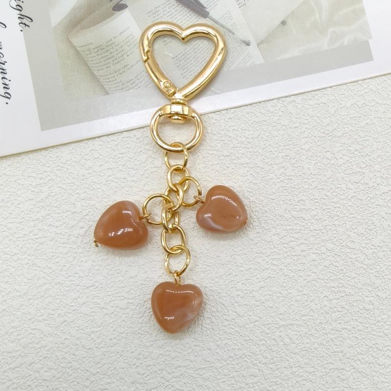 Корейская мода Брелок в форме сердца и ремешок для чехла телефона с подвеской из бусин