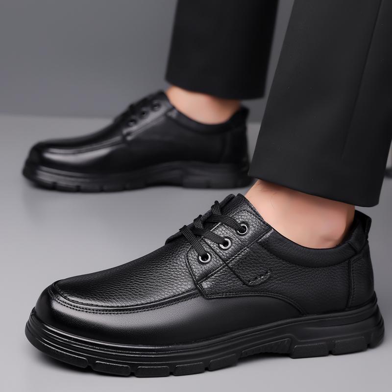 Fashion Classic Design Male Comfortable Oxfords Footwear Shoes Men's Casual Shoes Lace-Up Office Business Leisure Genuine Leather Shoes