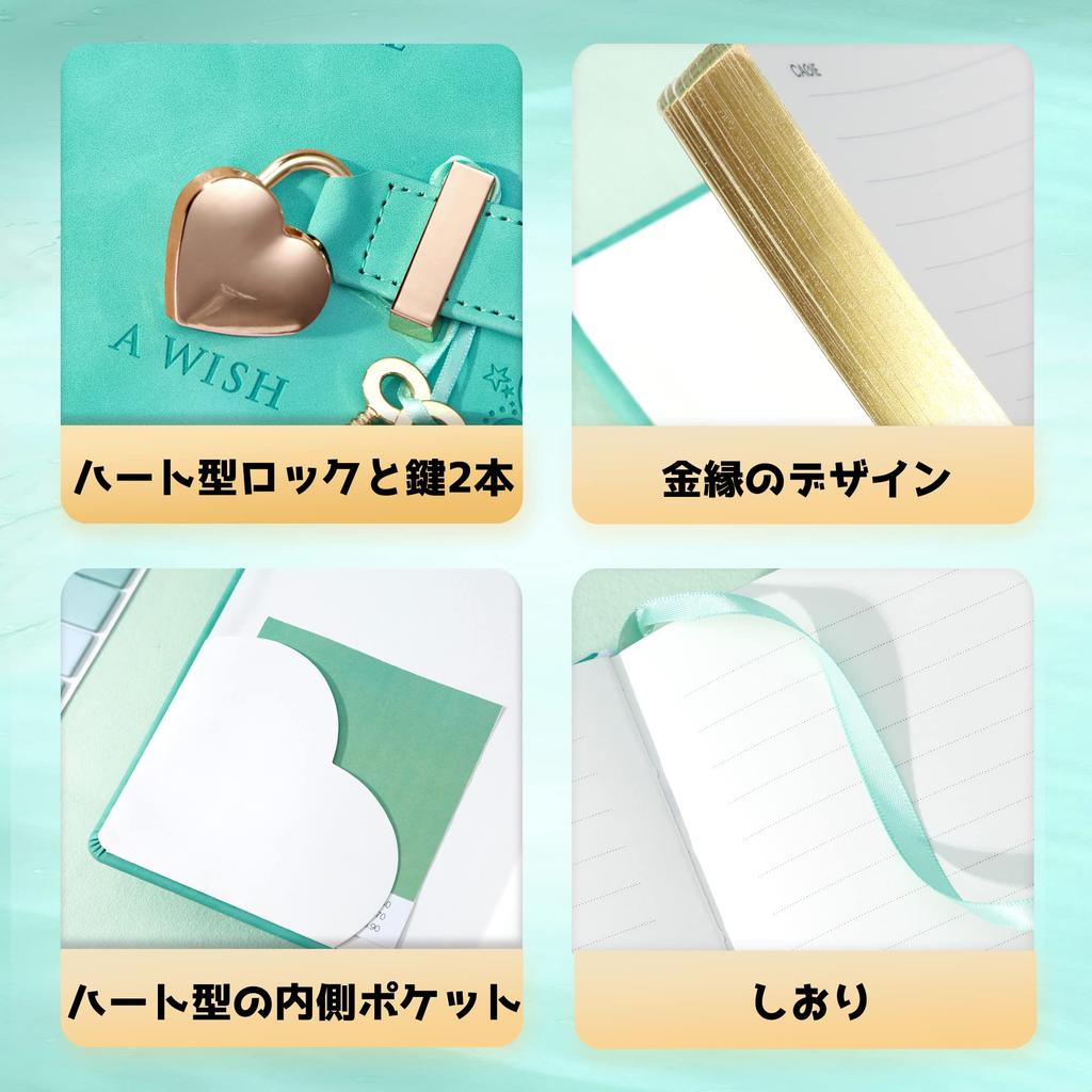 CAGIE Блокнот с дневником Дневник с милым Для начальной школы Книга-дневник с ПУ Секрет Для школы Зеленый Замок, Книга, Замок, B6, Блокнот, Стильный,