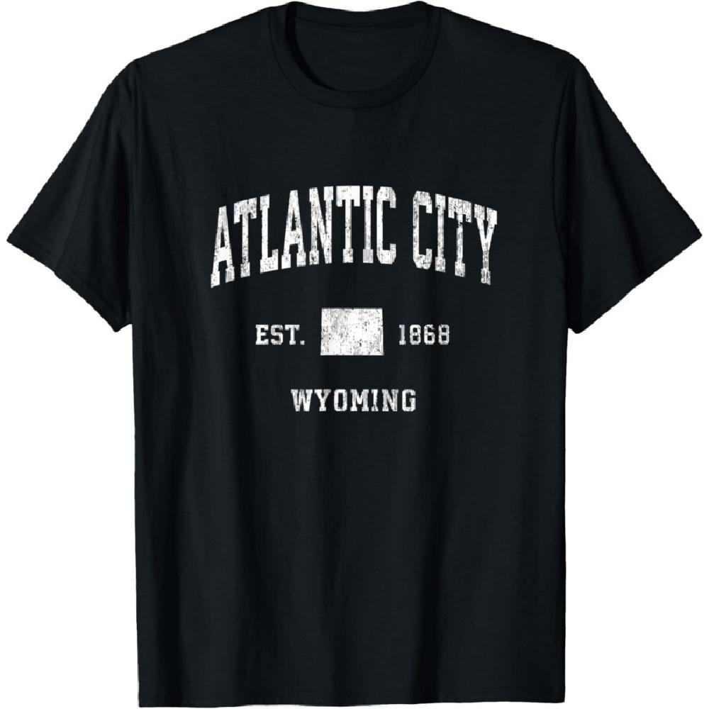Футболка с винтажным спортивным дизайном Atlantic City Wyoming WY