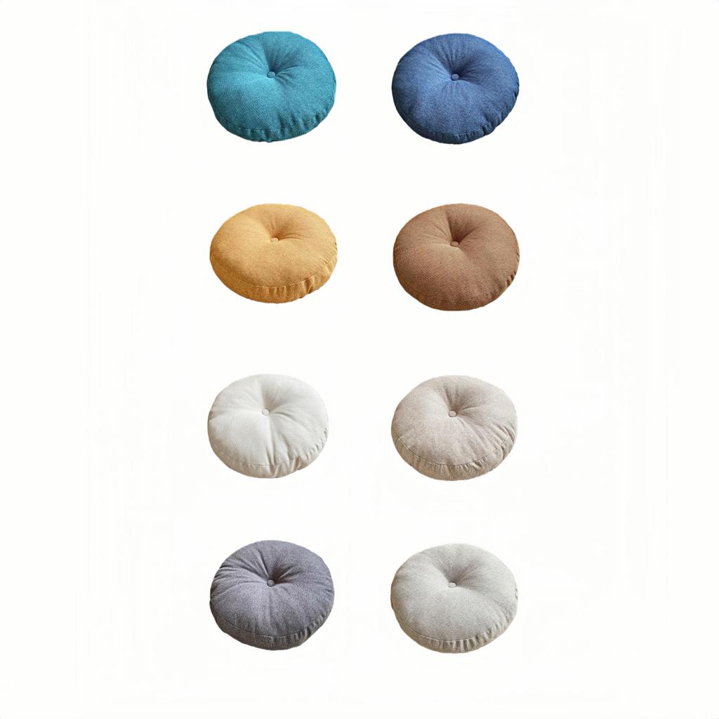 Stylish Round Thick Cotton And Linen Futon Cushion Balcony Bay Window Tatami Cushion