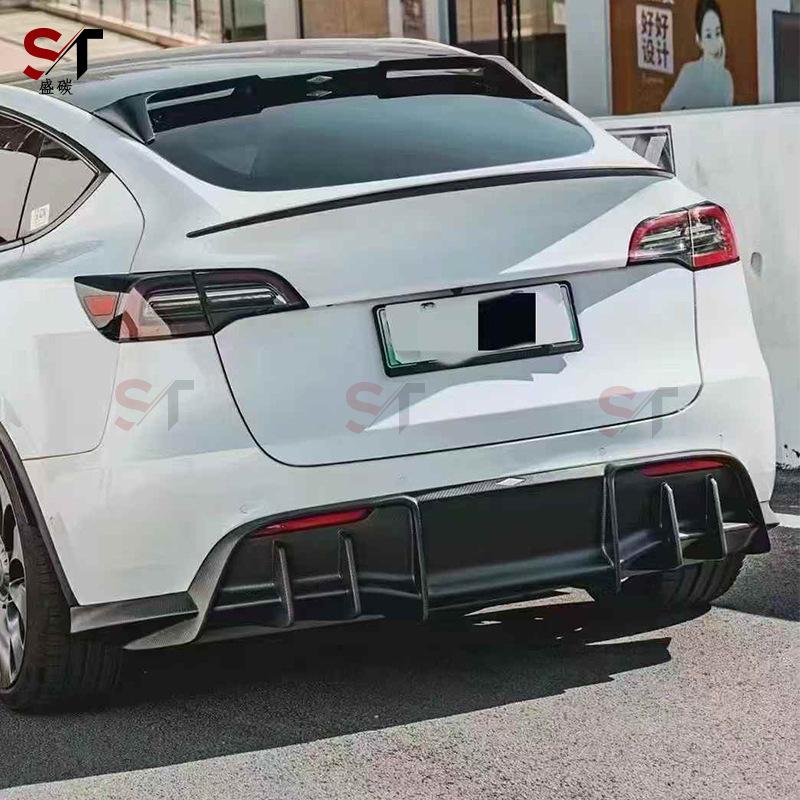 Задний диффузор-губа из углеродного волокна в стиле AD для Tesla Model Y