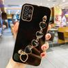 Coque pour Samsung Galaxy S26 Plus, Silicone Souple Slim Noir Motif Cœur avec Bracelet