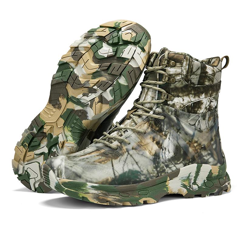 New Outdoor Camouflage Boots 2024 High Cut Thick Bottom Anti Slip Wear Resistant Outdoor Hiking Camping Mountaineering Shoes