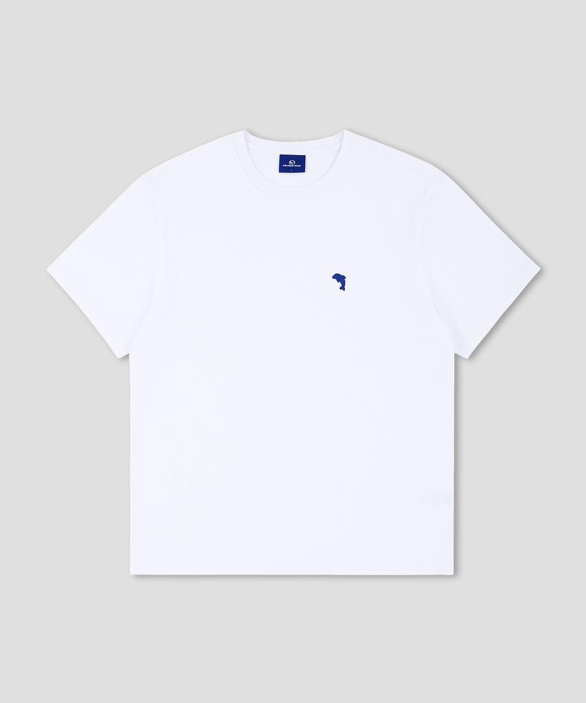 DOLPHIN WAVE APPAREL [3 шт.] Мини-вышивка дельфина цепью Футболка с коротким рукавом 16-го размера Белый & Белый & Черный