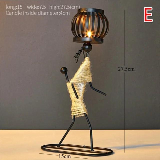 Creative Candlestick Party Wedding CenterpicesVintage Candle Holders Home Decoration Metal People Model Candelabros Decorative