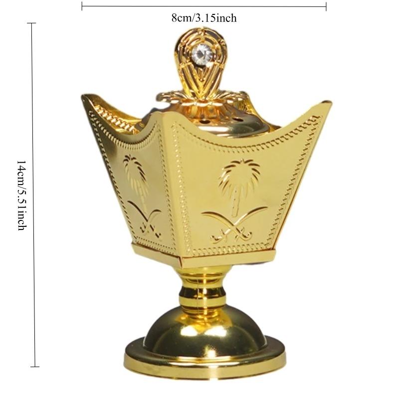 14x8см Арабская Металлическая Ладанница Винтажный Золотой Цвет Аромадиффузор Подставка Держатель для Гостиной Спальни Украшение